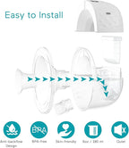 Paruu P10 Hands Free Breast Pump Wearable, 338mmHg Strong Suction, Low Noise, 4 Modes & 9 Levels, Electric Breast Pump Portable, Smart Display, 19/21/24/28mm Insert/Flange, 2 Pack (White)