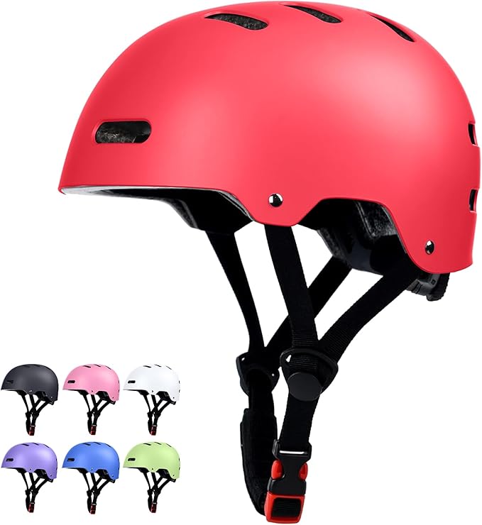 Skateboard Bike Helmet for Adults Women Men Youth Kids (2-3-5-8-14+ Years Boys Girls) - Lightweight Multi-Sport Adjustable Helmets for Bicycle Skateboard Scooter Skate Cycling