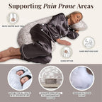 BellaMoon C Shaped Pregnancy Pillow for Sleeping (55 Inch) Maternity Body Pillow with Cooling Cover Soft Support for Women, Back, Legs, Belly C Pillow for Side Sleeping & Full Body Pillows for Adults