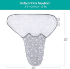 Biloban Baby Swaddle for Boys Girls, 3-6 Months, Cotton Blanket, Newborn Essentials, Lovely Grey Print, 2 Pack
