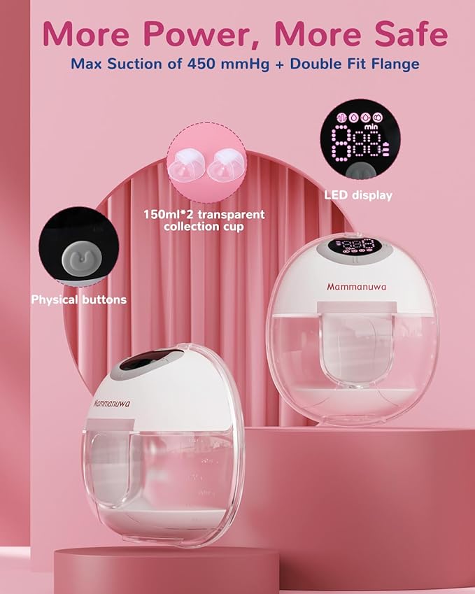 Electric Breast Pump - Lightweight, Portable, & Hands-Free with Baby Mouth Technology - BPA-Free, 4 Modes, 9 Levels - Elevate Your Breastfeeding Style with Mammanuwa S32