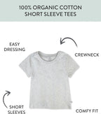 HonestBaby 10-Pack Short Sleeve T-shirts 100% Organic Cotton Baby, Toddler, Little Kids, Boys, Girls, Unisex