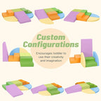 6-Piece Foam Climbing Blocks for Toddlers: Baby Foam Climbing Gym PU Leather Colorful Indoor Toy Building Blocks