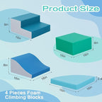 4-Pieces Climbing Toys for Toddlers: PU Leather - Soft Play Climbing for Toddlers - Foam Climbing Blocks for Crawling and Sliding Indoor Playground for Kids