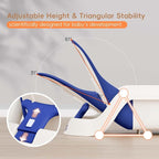 Baby Bathtub for Newborn to Toddler, Reclining Newborn Bathtub, Adjustable Baby Tub with Thermometer, Bath Kneeler Pad & Clean Rinse Cup, 0-36 Months (Blue)