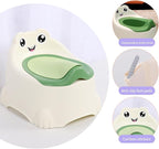 Potty Training Toilet Seat for Toddlers, Portable Travel Potty with Removable Bowl, Splash Guard, Frog Expression Sticker, Kids Potty for Boys Girls Ages 1-3 (Green)