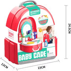 Kids Pretend Play Bath Time Toy Set – Baby Bathtub & Shower Role Play Set for Boys & Girls, Baby Care Playset for Parent-Child Interactive Play (Baby Care Set)
