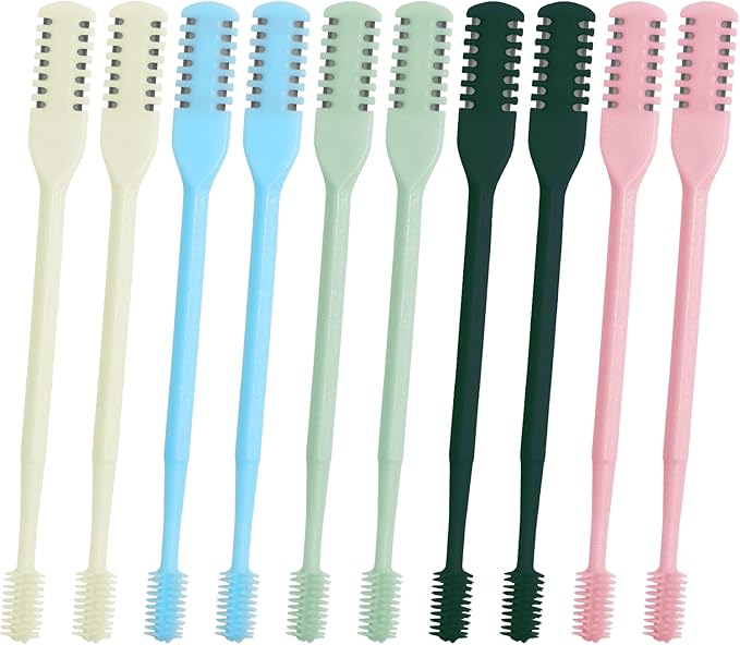 10 PCS 2-in-1 Nasal Hair Cutter,Double Sided Nose Hair Knife,Upgrade Double Sided Nose Hair Knife,Nasal Hair Cutter for Men Women, Soft Cleaning Brush (5 Colors)