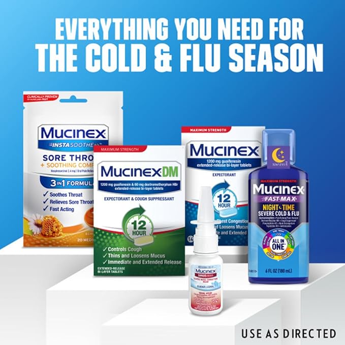 Mucinex Nasal Decongestant Spray, Sinus-Max Severe Nasal Congestion Relief Clear & Cool Nasal Spray, Lasts 12 Hours, Fast Acting, Cooling Menthol Flavor, Packaging May Vary, 0.75 Fl Oz (Pack of 6