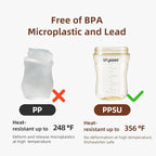 PPSU Natural Breast-Like Bottle with Nipple(0-3 Months),10oz，2pack