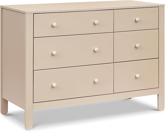 DaVinci Carter's Marisol 6-Drawer Dresser in Taupe/Washed Natural, GREENGUARD Gold Certified