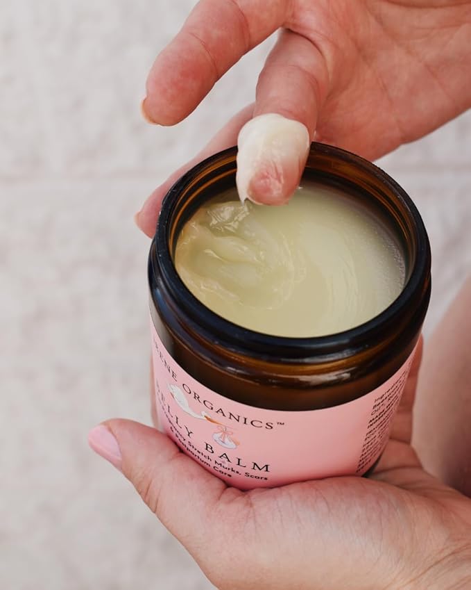 Irene Organics Organic Belly Butter for Pregnancy Stretch Mark Prevention and Treatment Award Winning Anti Stretch Mark Tummy Balm For Pregnancy and Postpartum 8oz - Hydrating Bump Cream