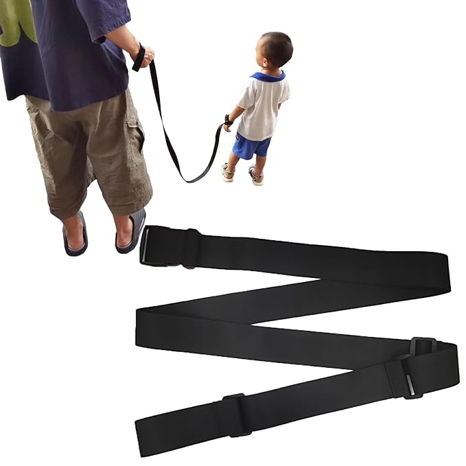 Anti Lost Walking Wrist Strap Escape Proof Leash with Adjustable Tether and Lock Buckle for Children Autism Special Child Secure Autism ADHD Adult Sized Lockable Coiled Link Cuff (1, Fits All)