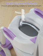 Potty Training Seat with Step Stool Ladder, Potty Training Toilet Seat with Soft Seat Splash Guard, Adjustable Height, 2 in 1 Potty Seats for Toddlers Kids Boys Girls