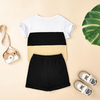 Baby Boy Clothes Toddler Boy Summer Outfits Short Sleeve Patchwork Top T-shirt & Pocket Pant Set 2 Piece 12 Months-4T