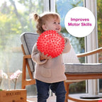 Edushape Original Sensory Ball - 7" Transparent Red Baby Ball for Gross Motor Skills Development (6 Months & Up)