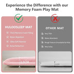 Baby Play Mat for Floor,1.3" Thick Elasti-Foam 50"×50" Playpen Mat for Tummy Time,Water Repellent Soft Coral Velvet for Toddler,Infant,Kids,Non-Slip Backing Safe for Crawling(Pink)