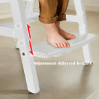 Solid Wood high Chairs for Toddlers,High Chair Grows with Kid for Dining, Study Chair for Children, White