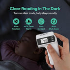 HubiBaby Forehead Thermometer for Adults and Kids, Digital Infrared Thermometer for Baby, Touchless Thermometer with 3 Color Fever Alarm, Fast Reading, Mini Hygrometer Combo (Black)