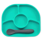 bblüv - Yümi – Food Grade Silicone, BPA-Free, Suction Plate, Microwave & Dishwasher Safe, Anti-Spill Plate & Spoon Set w/Baby Utensils - for Baby & Toddler