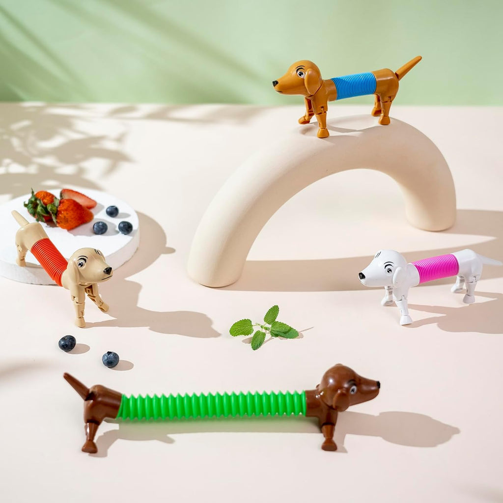 Robot dog,Dog pop tubes,Toy Dog,Animal pop Tubes,Fidget Toys for Kids,Sensory Toys for Kids 5-7,Dog Party Favors,autism sensory products,sensory toys for kids with autism,toys for ages 5-7（12Pcs Dog）