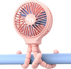 HomeLifairy Portable Stroller Fan, USB or Rechargeable Battery Operated with 3 Speeds and 360°Rotate, Cooling Clip On for Baby Crib Travel Car Seat Pink