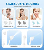 Nasal Irrigation System, Electric Sinus Cleaner Neti Pot Machine with 6 Tips,4 Modes for Sinus Rinse, Nasal Irrigator with 40 Nasal Saline Packets (1 Pack)