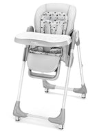 Foldable High Chair with Soft Cushion, High Chairs for Babies and Toddlers, Height Adjustable Feeding Chair, Adjustable Backrest and Footrest, Lockable Wheels, Star Gray