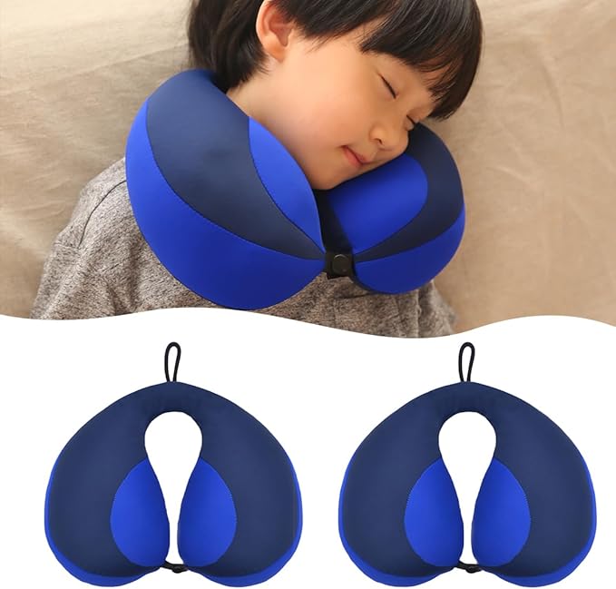 MOOB Kids Travel Pillow, Kids Head Neck & Chin Support U Shape Pillows, Travel Sleeping Essentials, Perfect for Car Airplane
