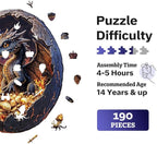 Jigfoxy Wooden Puzzle for Adults, Hatchling Dragon Wooden Jigsaw Puzzles for Adults, Unique Animal Shape Wood Cut Puzzles for Family Friend Puzzle Lovers(M-11.4 * 9.5in-190pcs)