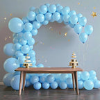 140pcs Light Blue Round Balloons Different Sizes 18 12 10 5 Inch Latex Balloons for Arch Decoration Party Balloon Kit for Graduation Birthday Party Wedding Balloon Baby Shower Decoration
