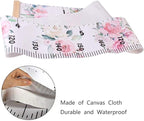 Kids Growth Chart, Wood Frame Fabric Canvas Height Measurement Ruler from Baby to Adult for Child's Room Decoration 7.9 x 79in (7.9 x 79in, Flowers)