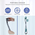 Baby Changing Table Portable Folding Diaper Changing Station with Wheels, Adjustable Height Mobile Nursery Organizer with Safety Belt and Large Storage Racks for Newborn Baby and Infant, Green