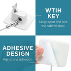 12 Pack Refrigerator Lock with 12 Keys Fridge Locks Combination Adhesive Child Safety Cabinet Freezer Door Lock Adult File Drawer Kitchen Appliance Furniture Closet(White)