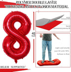 GOER Number 80 Balloons for 80th Birthday Party Decorations,42 Inch Jumbo Foil Helium Balloons for 80th Anniversary (Red)