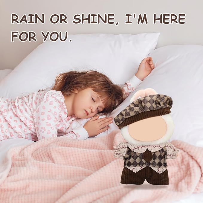 5 Complete Style Clothes Sets for 17cm Dolls - Hat & Overalls Dress Up Outfit for 17cm 15cm Dolls,Designer Outfits Bundle with Luxury/Cute/Sporty Themes, Gift for Doll Lovers (Smile, 17cm/15cm)