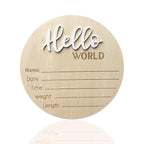 Baby Announcement Sign, 5.9 Inch Wooden Hello World Newborn Signs, Birth Announcement Sign, Baby Shower Hospital Nursery for Newborn Boys and Girls (White)