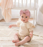 CÉLLOT 10 Colors Super Stretchy Soft Knot Baby Girl Headbands with Hair Bows Nylon Head Wrap For Newborn Baby Girls Infants Toddlers Kids