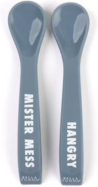 Bella Tunno Silicone Suction Bowl & Spoons for Toddlers & Babies, Food Grade BPA Free Silicone, Non Slip Base, Microwave & Dishwasher Safe, Ideal Baby-Led Weaning Bowl, Miss Mess/Love First Bite