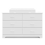 Storkcraft Brookside 6-Drawer Dresser (White) – GREENGUARD Gold Certified, White Dresser for Bedroom, Kids & Nursery Storage Chest, Safety Interlocking Drawers, Pre-Installed Tracks, Kids Chest