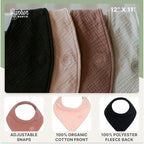 Parker Baby Muslin Bandana Drool Bibs | 100% Soft Muslin Cotton, Absorbent & Adjustable | Stylish Teething & Drooling Bibs