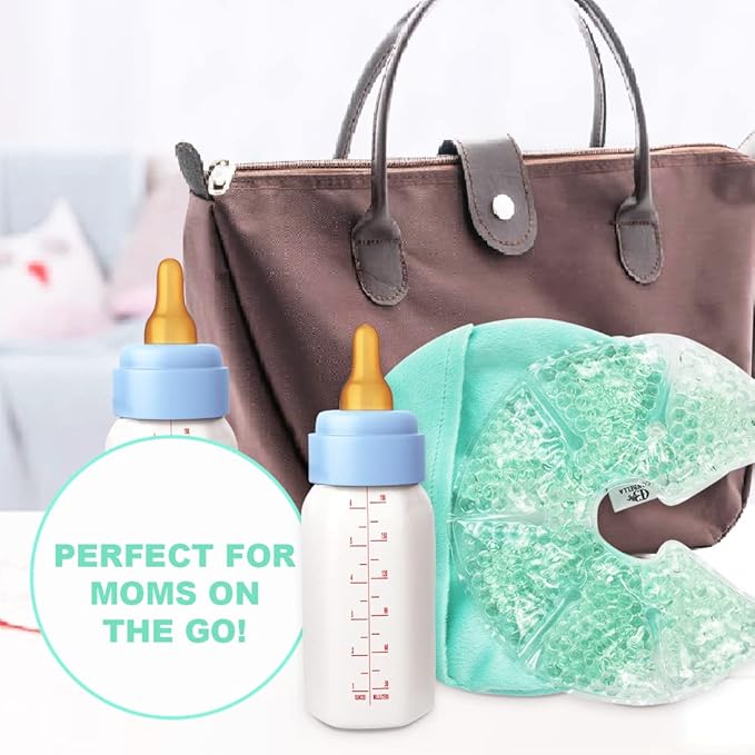 Hot Cold Gel Bead Breast Therapy Pack,Breast Ice Packs for Breastfeeding,Relief for Breastfeeding,Nursing Pain, Mastitis,Engorgement,Plugged Ducts, Boost Milk Let-Down & Production (#8 Blue)