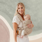 WildBird - Aerial Carrier - 7 to 45 lbs - for Moms, Dads & Caregivers - 100% Natural European Linen Fibers - Versatile & Adjustable - Large Size - Desert Lark Fabric