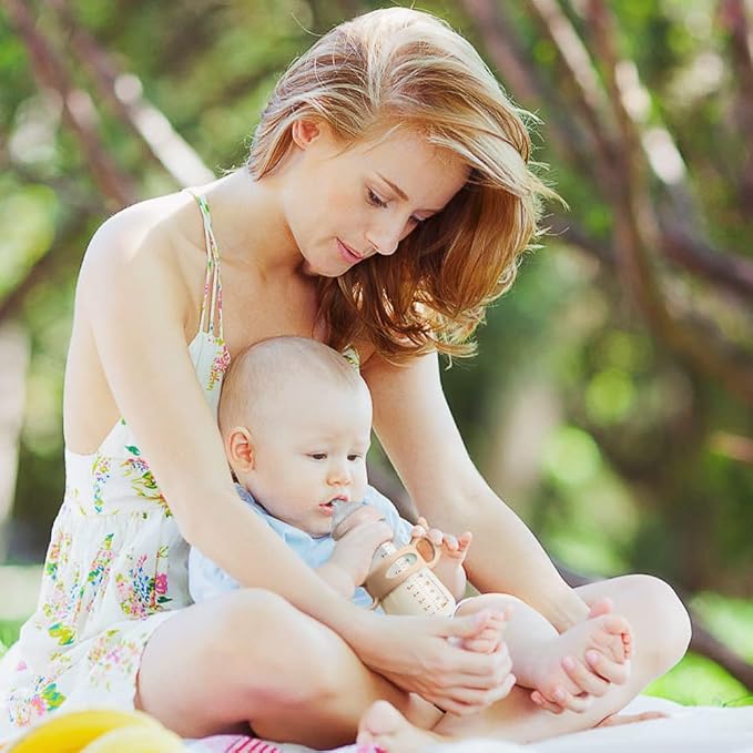 Silicone Baby Bottle Handles, 2PCS Pink/White Easy Grip Handles for Wide-Neck Bottles, BPA-Free, Dishwasher Safe