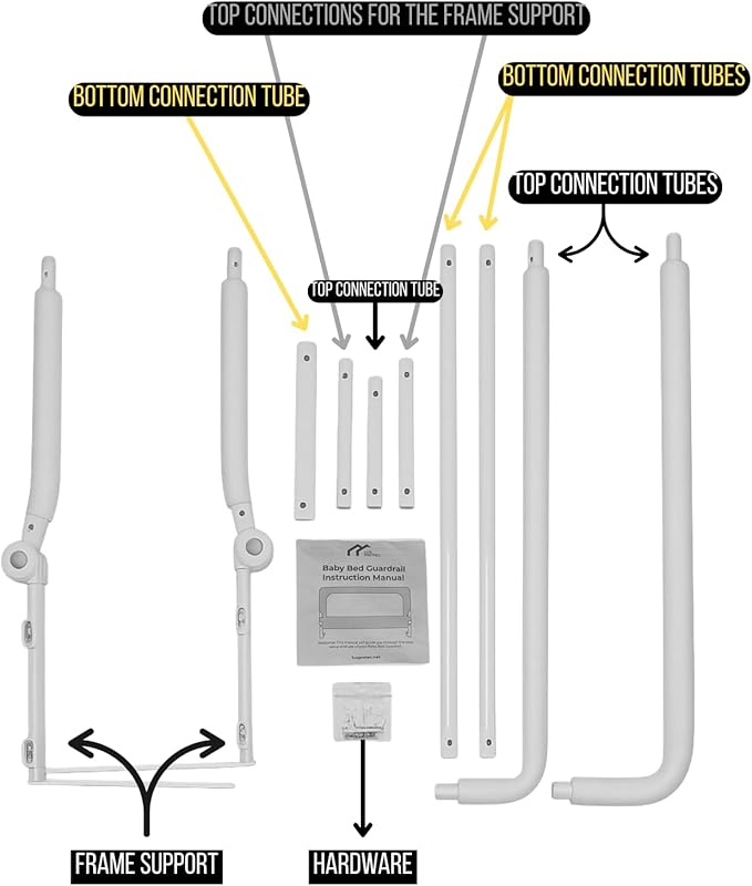 59'' x 22.8" Extra Long Toddler Bed Rail Guard, 1-Pack – Foldable & Portable Safety Rail with Breathable Mesh, Tool-Easy Assembly, Durable Steel Frame, Fits Twin/Full/Queen/King Beds, Grey