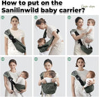 Baby Sling Carrier Adjustable Baby Sling 2025 Upgraded Toddler Sling Comfortable Baby Wrap Carriers Ergonomic-Designed, Travel Friendly Carrying 10-45 Lbs(Green Leopard)