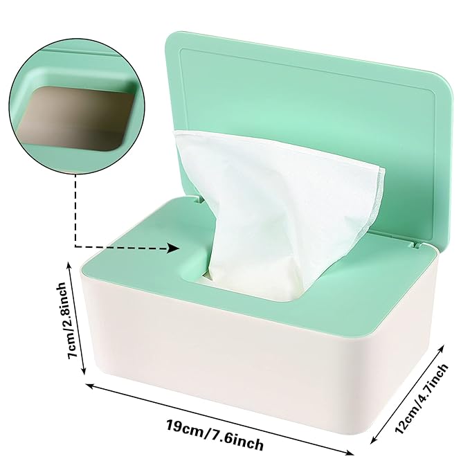 NOVWANG 3 Pack Baby Wipes Dispenser Wipes Holder with Lids, Keep Wipes Fresh, Refillable Wipes Container with Sealing Design, Bathroom Tissues Wipes Case Box