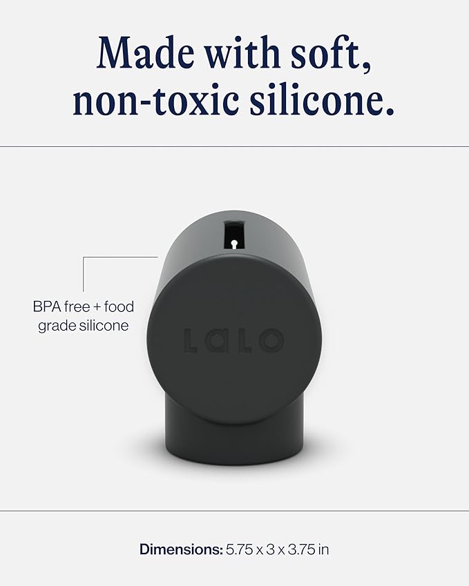 Lalo Spout Cover – BPA-Free Silicone Bath Spout Safety Cover for Babies & Toddler, Fits Most Faucets, Soft & Durable Silicone Bathtub Faucet Cover, Easy to Clean - Licorice