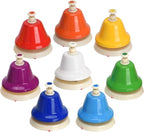 Facmogu Desk Bells, 8 Notes Diatonic Metal Hand Bells, Rainbow Music Bells, Musical Learning Teaching Percussion Instrument, Holiday Birthday Gift