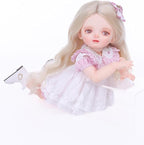 BJD Dolls, 1/4 Ball Jointed Doll Fullset with 15 Articulated Joints and Adjustable Glass Eyes, 20 Inch (50cm) Full Vinyl Girl, Collectible Reborn-Style Doll for Ages 14+, Gift Box Packaging